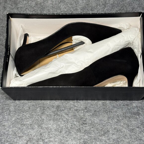 Talbots Erica 50 Pumps - Size 6 - Black Suede Pointy Toe Shoes - Made In Brazil - Picture 11 of 13